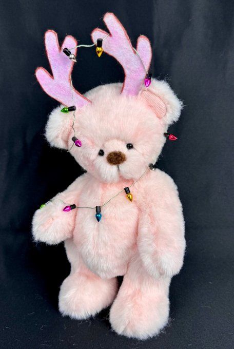 Christmas Light ours renne en peluche miniature de collection 20cm