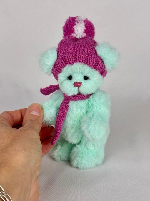 Mint ours en peluche miniature de collection 14cm